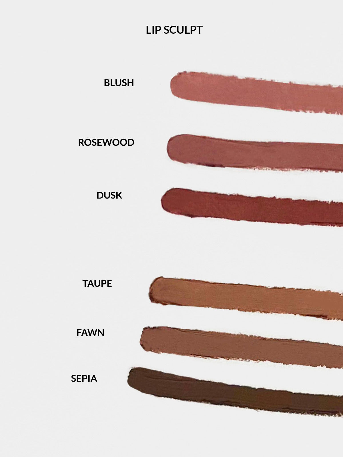 REFY LIP SCULPT SHADE SWATCHES